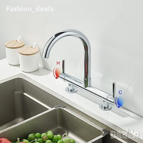 Нов Кухненски Смесител Кран за мивка вода Лесен Монтаж кухня дом, снимка 4 - Други стоки за дома - 42901833