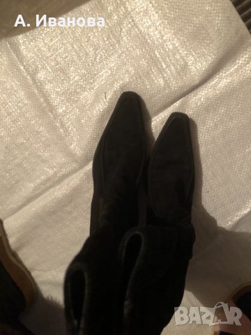 Дамски ботуши естествен велур Mome, снимка 2 - Дамски ботуши - 30634308