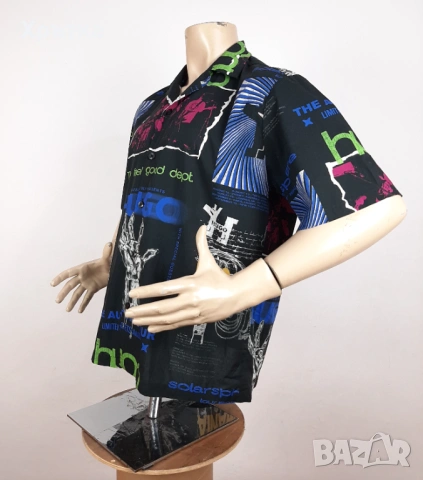 Hugo Boss Eligino - Оригинална мъжка риза с къс ръкав размер L, снимка 5 - Ризи - 53928351