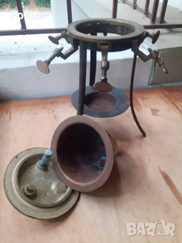 Стар антикварен уред бронз мед метална стойка качество, снимка 6 - Антикварни и старинни предмети - 53270584