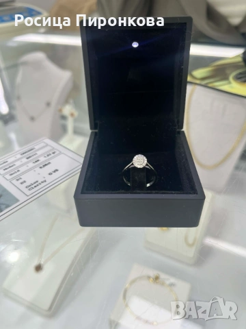 Пръстен 14К бяло злато, стил и блясък 