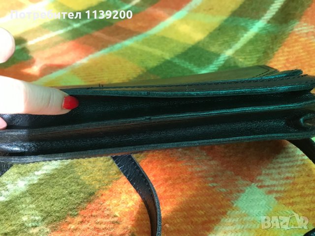 Дамска италианска малка черна чанта естествена кожа дълга дръжка, снимка 12 - Чанти - 34944261