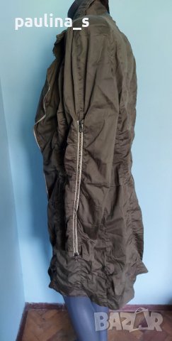 Дизайнерски тренч с кожен ефект "Marc Cain" sports / унисайз , снимка 7 - Палта, манта - 36840255