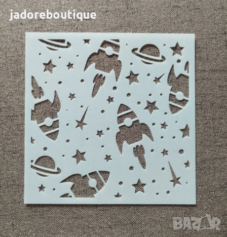 Шаблон стенсил Космос S012 скрапбук декупаж, снимка 1
