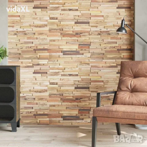 vidaXL Стенни облицовъчни панели 10 бр 1,03 м² рециклирано дърво тик, снимка 3 - Облицовки - 56146831