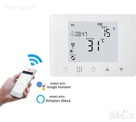 Интелигентен цифров програмируем WiFi термостат за газов/воден котел Работи с Alexa и Google, снимка 9 - Друга електроника - 48926912
