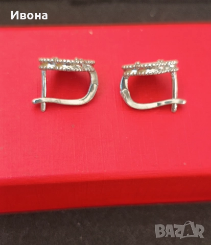 Сребърни обеци, снимка 2 - Обеци - 52521023