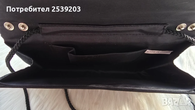 Дамска чанта клъч черен сатен с камъни  , снимка 9 - Чанти - 53919203