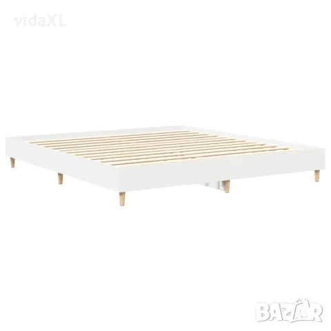 vidaXL Рамка за легло без матрак Бяла 180x200 см инженерно дърво, снимка 4 - Спални и легла - 56147028