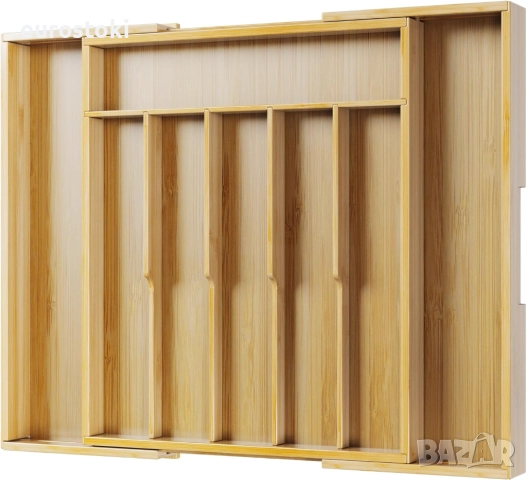 Kitsure Регулируем кухненски органайзер за прибори за хранене за чекмеджета с 8 отделения