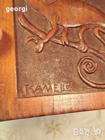 пано за стена гекон дърворезба 23/4, снимка 3 - Пана - 49332285