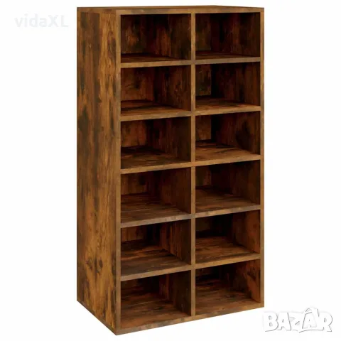 vidaXL Етажерка за обувки, опушен дъб, 54x34x100,5 см, инженерно дърво