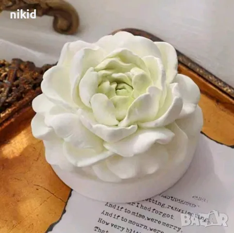 Жасмин Божур цвете силиконов молд форма декорация торта фондан шоколад гипс, снимка 14 - Форми - 48602193