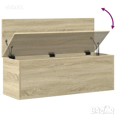 vidaXL Кутия за съхранение дъб сонома 102x35x35 см инженерно дърво, снимка 8 - Скринове - 56148203