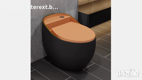 Дизайнерски яйцевиден моноблок – черен мат с оранжев капак | Луксозен модел, снимка 3 - Други - 54073478