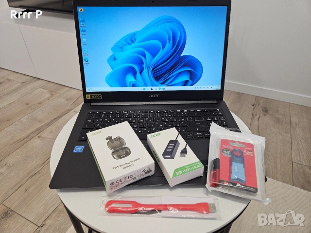 Лаптоп Acer Aspire 3 FHD 15.6" WIN 11 Pro с чанта,мишка,слушалки и аксесоари, снимка 2 - Лаптопи за работа - 53200077