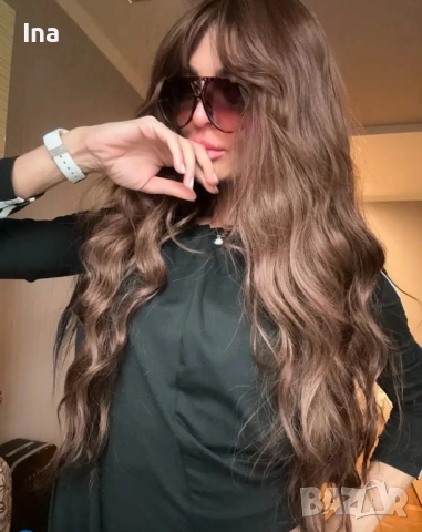 Кестенява дълга перука, снимка 4 - Аксесоари за коса - 52435468