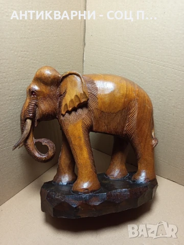 Стар Голям Ръчно Изработен Дървен Слон., снимка 8 - Антикварни и старинни предмети - 50991470