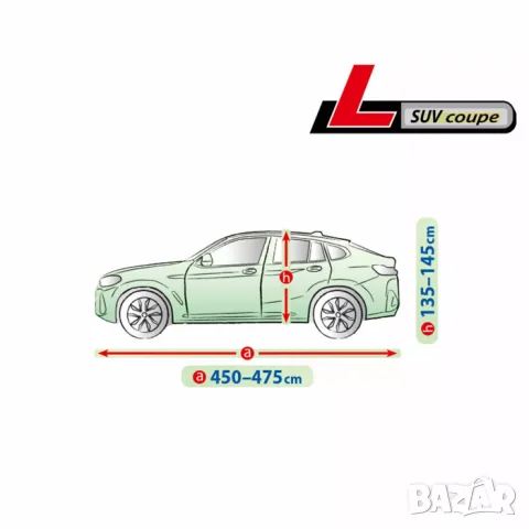 Покривало Kegel за SUV, размер L, сиво, 450-475 см, сиво, снимка 2 - Аксесоари и консумативи - 55861611