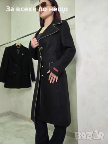 Gucci Дамско Черно Дълго Палто Гучи Код L-A18, снимка 3 - Палта, манта - 53217158