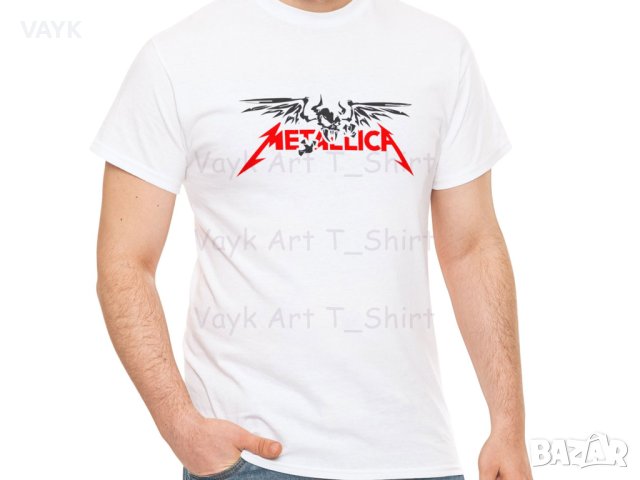 Тениска с декоративен печат - Metallica Skulled, снимка 10 - Тениски - 44215399