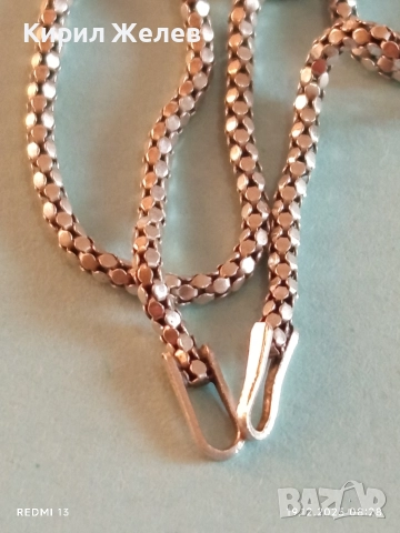 Сребърен синджир с плетка тип ПУКАНКИ много красив стилен дизайн 10775, снимка 5 - Колиета, медальони, синджири - 52844420