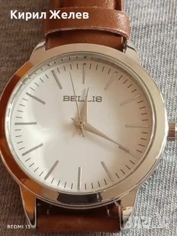 Чисто нов часовник BELLIS с кожена каишка много красив стилен дизайн 49821, снимка 2 - Дамски - 49661425