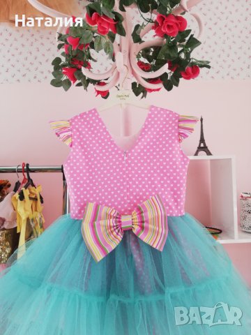 Туту рокля в розово и мента, снимка 2 - Детски рокли и поли - 38134127