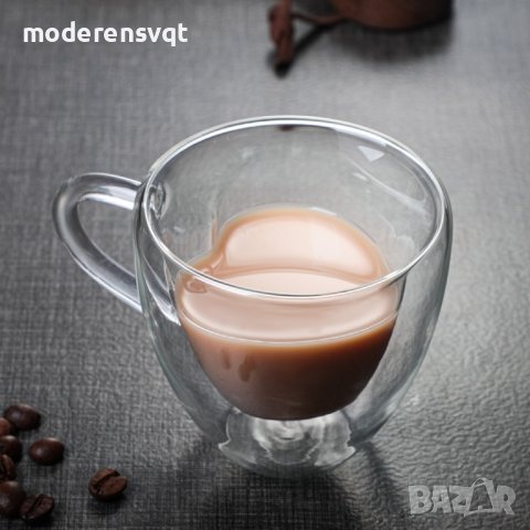 Комплект 2 броя стъклени чаши с двойно дъно, снимка 7 - Чаши - 40283004