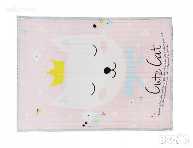 Детска игрална постелка мотив Сладко коте, 150х200 см, постелка за игра, килимче за игра, снимка 2 - Спално бельо и завивки - 34162559