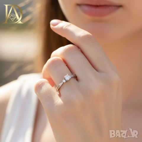 Нов Златен Пръстен с 0.29кт Естествени Диаманти, снимка 2 - Пръстени - 42961455