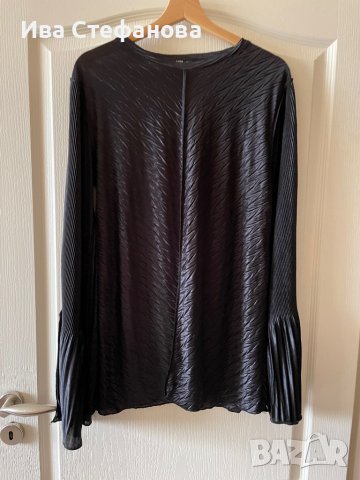 Черна парти коктейлна еластична туника елегантна блуза Zara, снимка 1 - Туники - 39955658