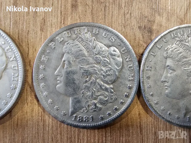 Американски долар | 1 Dollar Morgan | винтидж сувенирна колекционерска монета | посребрена |подарък, снимка 2 - Нумизматика и бонистика - 56246209