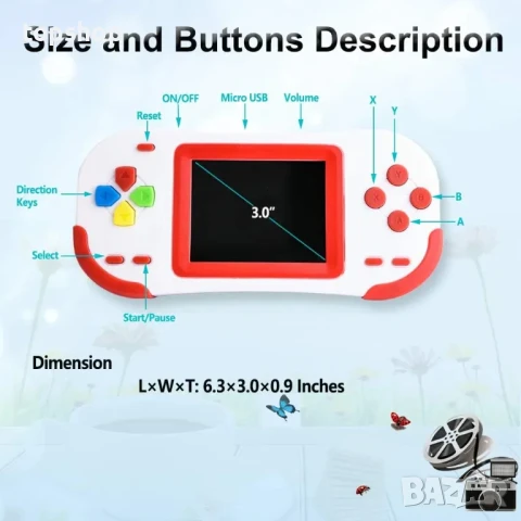 НОВА конзола за деца и възрастни с 220+ игри, 16-битова с 3.0" LCD екран, снимка 3 - Nintendo конзоли - 50555942