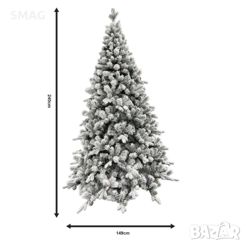 Коледна елха със заснежен ефект - 240см_1240560, снимка 3 - Други - 52330319