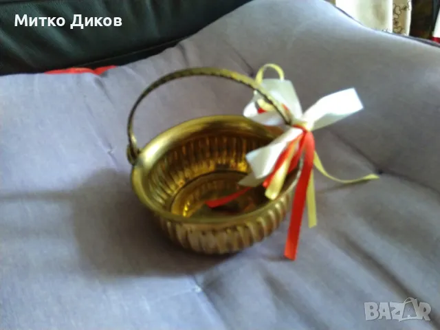 Месингова подаръчна кошничка фи 12см Индия