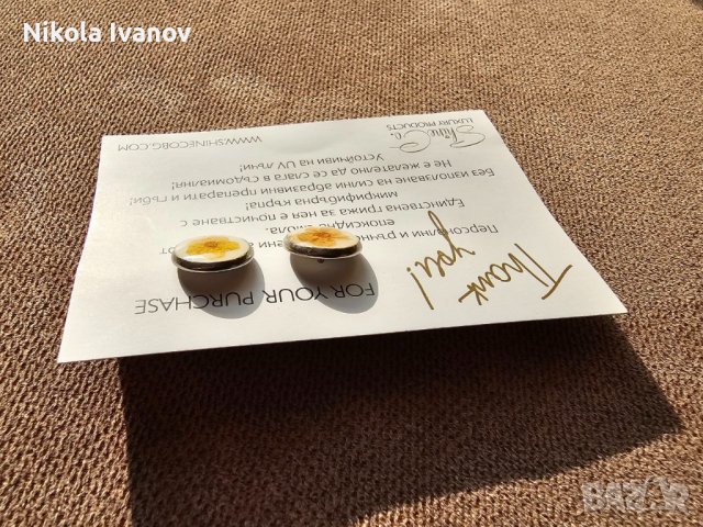 Обеци от епоксидна смола | epoxy earrings , снимка 3 - Обеци - 44354891