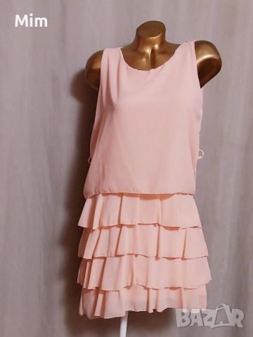 L/XL Розова рокля на волани 