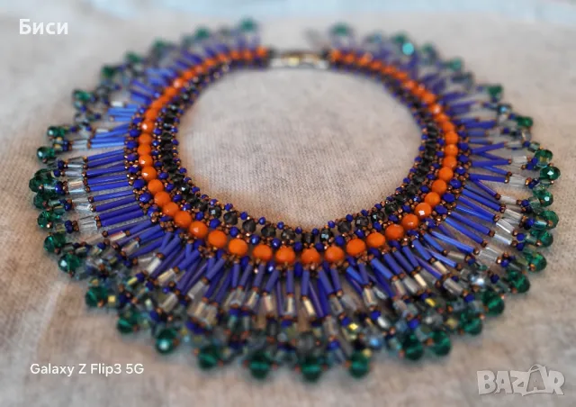 Max Mara/WEEKEND-оригинално колие от натурални камъни и сребро, снимка 6 - Колиета, медальони, синджири - 48778603