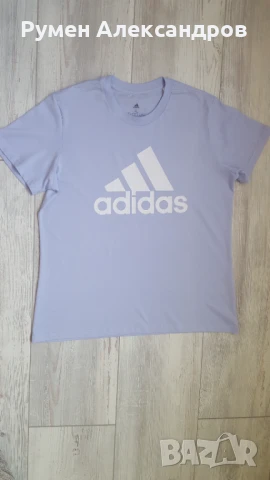 Нова виолетова дамска тениска Adidas размер XL, снимка 6 - Тениски - 50488442