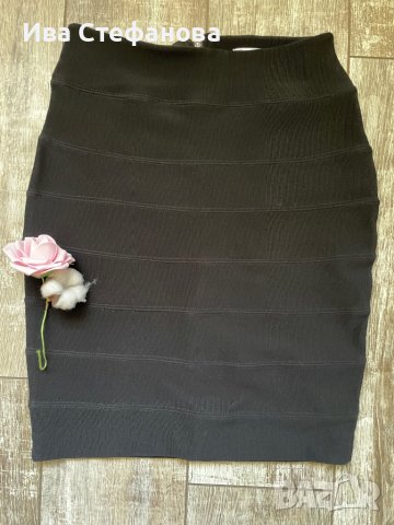Бандажна черна къса еластична елегантна нова пола