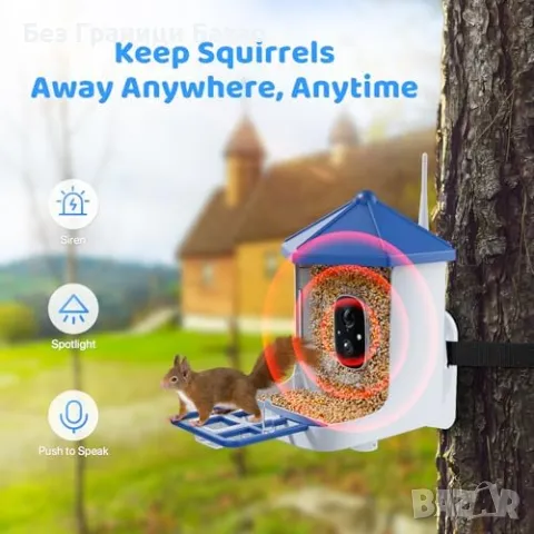 Нова Смарт хранилка за птици с камера 2K HD и соларно захранване за двор, снимка 4 - Други - 48157825