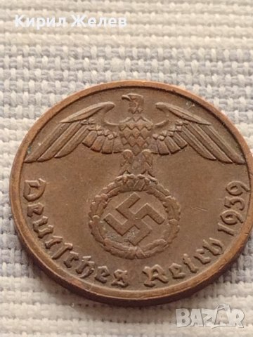 Монета 1 райхсфенинг 1939г. Германия Трети Райх с СХВАСТИКА за КОЛЕКЦИЯ 33073, снимка 5 - Нумизматика и бонистика - 42823286