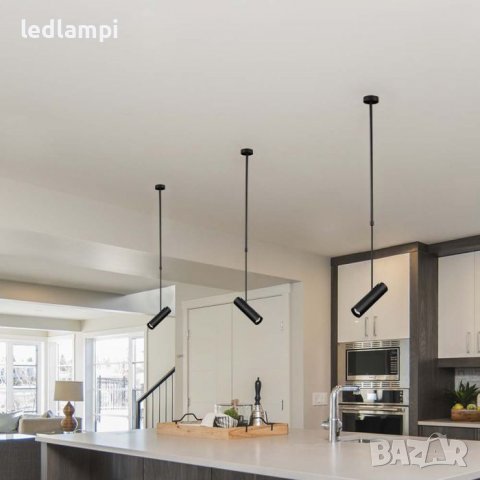LED Спот 1хGU10 Черен Телескопично Рамо, снимка 6 - Лампи за таван - 40123341