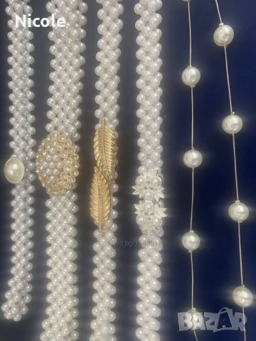 Перлени колани със сребърна и златна тока, снимка 2 - Колани - 50861176