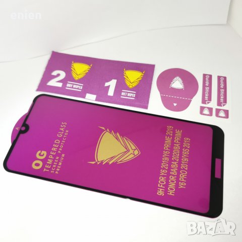OG Full Glue Стъклен протектор за Huawei Y6 Y6S PRO 2019 Honor 8A, снимка 1