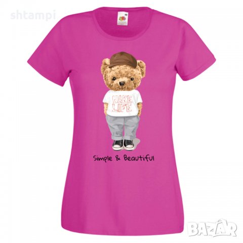 Дамска тениска bear Simple and Beautiful, Мече,Меченце,Животно, Играчка,Изненада,Подарък,Повод,, снимка 9 - Тениски - 37292157