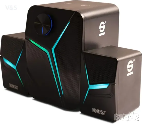 Sparco 2.1 PC високоговорители, кабелни, субуфер, 11W, черни