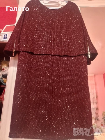 Красива бордо рокля , снимка 3 - Рокли - 50660659