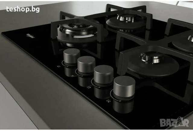 Газов плот Whirlpool AKT 627/NB, 59 см - черно стъкло, снимка 2 - Котлони - 52980437